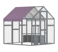 PawHut Chicken Run, Large Wooden Walk In Chicken Coop with Waterproof Cover, Split Door, 2 Nesting Boxes, 2 Roosting Bars, Poultry Hen Cage for 6-8 Chickens, Ducks, Geese, Rabbits, 1.7 x 1.8 x 1.8 m G