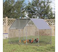 Pawhut Chicken Run W/ Roof, Walk In Chicken Coop For 4-6 Chickens, Hen House