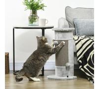 PawHut Claw Scratcher Corner Wall, with Plush Sisal Toy Balls, 58cm, Grey