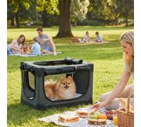 PawHut Collapsible Dog Crate Portable Pet Travel Carrier 60 x 42 x 43 cm
