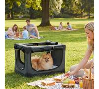 PawHut Collapsible Dog Crate Portable Pet Travel Carrier 60 x 42 x 43 cm