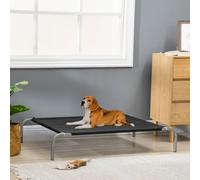 PawHut Elevated Cooling Pet Bed for Large/Medium Sized Dogs (110 x 75 x 20 cm) - Black, Black