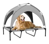 Cooling Elevated Dog Bed Outdoor w/ Canopy, Large Dogs PawHut Grey L