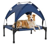 PawHut Cooling Raised Dog Bed w/ Breathable Mesh - for S - M Dogs - Dark Blue | TJ Hughes