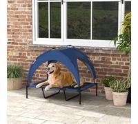 Pawhut Cooling Raised Dog Bed W/ Breathable Mesh, For L Dogs - Dark Blue