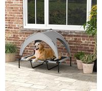 PawHut Cooling Raised Dog Bed for L Dogs - Light Grey, Grey