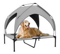 PawHut Cooling Raised Dog Bed w/ Breathable Mesh, for M, L Dogs - Light Grey