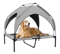 PawHut Cooling Raised Dog Bed w/Breathable Mesh, for M, L Dogs - Light Grey