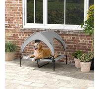 Pawhut Cooling Raised Dog Bed W/ Breathable Mesh, For M, L Dogs - Light Grey