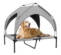 Pawhut Cooling Raised Dog Bed W/ Breathable Mesh, For M, L Dogs In Grey Grey