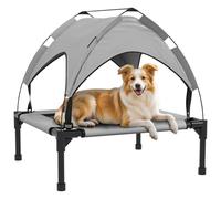 PawHut Cooling Raised Dog Bed w/Breathable Mesh, for S, M Dogs - Light Grey