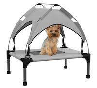 PawHut Cooling Raised Dog Bed for Mini/S Dogs - Light Grey, Grey