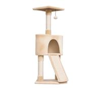 PawHut Corner Cat Tree for Indoor Cats, Kitten Tower with Scratching Post House Ladder Toy - Beige Beige