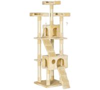 PawHut Cat Tree Kitty Activity Play Center Scratching Scratcher House Furniture