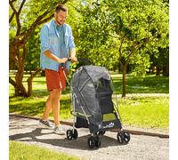 PawHut Detachable Pet Stroller with Rain Cover for Small and Tiny Dogs, Black