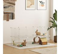 Pawhut Diy Pet Playpen 36 Panel For Rabbit Chinchilla Hedgehog, White