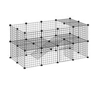 PawHut DIY Pet Playpen Metal Wire for Rabbit 36 Panel Black