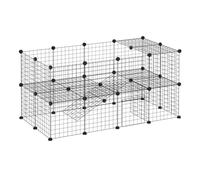PawHut DIY Pet Playpen Metal Wire for Rabbit 36 Panel Black | Indoor Outdoor Use, Fence Enclosure, Small Animals Cage