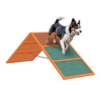 PawHut Dog Agility Equipment Agility Ramp A-frame for All Breeds Orange | Dog Playground Equipment with Non-slip Surface, for Garden, Park, Puppy Obstacle Course