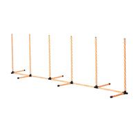 PawHut Dog Agility Equipment Pet Outdoor Training Play Run Obstacle w/ 6 Weaves Poles Whistle Carrying Bag Orange