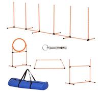 PawHut Dog Agility Equipment Pet Training Set Adjustable Height Jump Ring