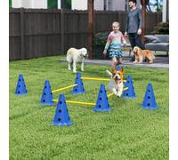 PawHut Dog Agility Equipment Set, Adjustable Height Jumping - Blue