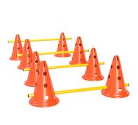 PawHut Dog Agility Equipment Set of Eight Cones, Eight Poles w/ Carry Bag, Four-Piece Adjustable Height Jumping Obstacles