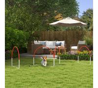 PawHut Dog Agility Equipment Set with 4 PCS Weave Pole, Orange