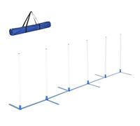 PawHut Adjustable Dog Agility Training Obstacle Course Set with Weaves Poles Storage Bag for Pet Dogs Outdoor Games Exercise