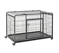 PawHut 81x125cm Metal Dog Cage Kennel w/ Locking Door & Wheels Small-Large Pets