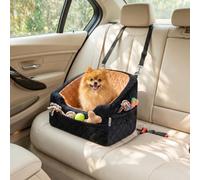 PawHut Dog Car Seat Detachable Washable for Small Breeds Under 10kg Brown
