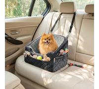 PawHut Dog Car Seat Detachable Washable for Small Breeds Under 10kg Grey