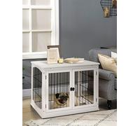 Pawhut Dog Crate End Table For Medium Dog White White