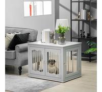 PawHut Dog Crate End Table Furniture Style Dog Cage w/ Three Doors