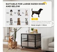 Pawhut Dog Crate Furniture Dog Cage End Table Indoor W/ Doors, Cushion In Brown Brown