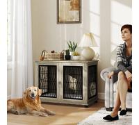 PawHut Dog Crate Furniture, End Table for Large Dogs w/ Cushion