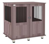 PawHut Dog Crate Furniture End Table, Pet Kennel for Small and Medium Dogs with Magnetic Door, Purple, 85 x 55 x 75 cm