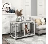 PawHut Dog Crate Furniture Indoor Dog Kennel Side End Table, 105x68x75 cm
