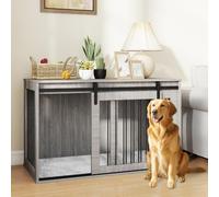 PawHut Dog Crate Furniture with Removable Cushion for XL-sized Dogs - Grey | TJ Hughes