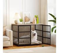 PawHut Dog Crate Furniture for Extra Large Pets 118x80x92 cm Walnut Brown