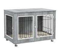 PawHut Dog Crate Furniture Indoor for Large Breeds 90 x 58 x 65 cm Grey