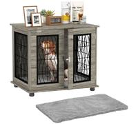 PawHut Dog Crate Furniture for Medium Breeds, 80 x 56 x 63 cm, Grey