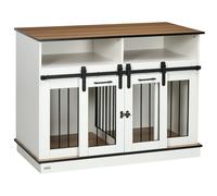 PawHut Dog Crate Furniture for Small and Large Dogs with Movable Divider - White | TJ Hughes Grey