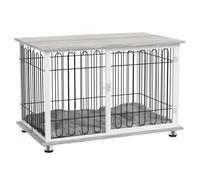PawHut Dog Crate Furniture Indoor Dog Kennel Side End Table, 105x68x75 cm | Soft Washable Cushion, Lockable Door for Large Breeds