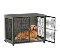 PawHut Dog Crate Furniture Large Top L 100 x 60 x 74cm Grey