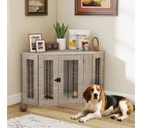 PawHut Dog Crate Furniture, Side Table Dog Kennel with Cushion, Large Door, for Medium Dogs - Walnut Brown