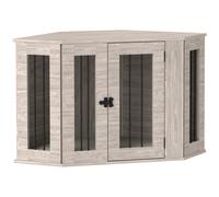 Pawhut Dog Crate Furniture For Medium Dogs W/ Cushion, Door - Walnut Brown