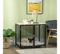 PawHut Dog Crate Furniture w/ Soft Cushion for Indoor Use Small Medium Dogs, Brown