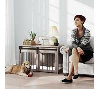 Dog Crate Furniture for Large Dogs with Removable Cushion - Brown PawHut Brown L