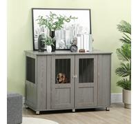 PawHut Dog Crate Kennel Cage for Extra Large Dog, Indoor End Table, Grey